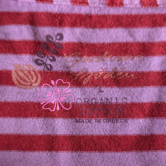Gudrun Sjoden Essential Striped Top Red Pink Organic Cotton Long Sleeve large - Picture 5 of 6
